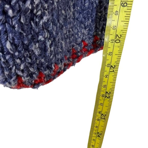 Purple Mountain Blue Windmill Pattern Knit Button Up Wool Blend Cardigan Small - Picture 5 of 6